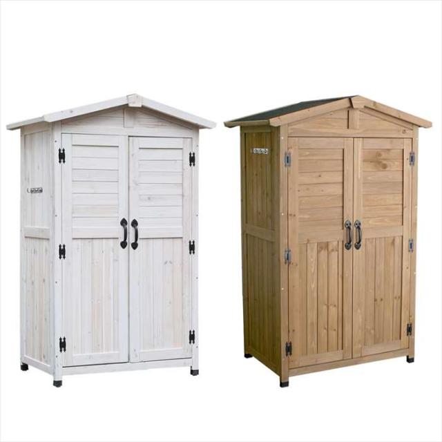 北海道・沖縄・離島配送不可 代引不可 三角屋根収納庫 物置 小屋 倉庫 W1060×D690×H600mm 木製 天然木 杉 棚板付き 庭 ガーデン ガーデニング 掃除道具 アウトドアグッズ 防災 備蓄 収納 アンティーク風 北欧風 住まいスタイル KGRS1600の通販は