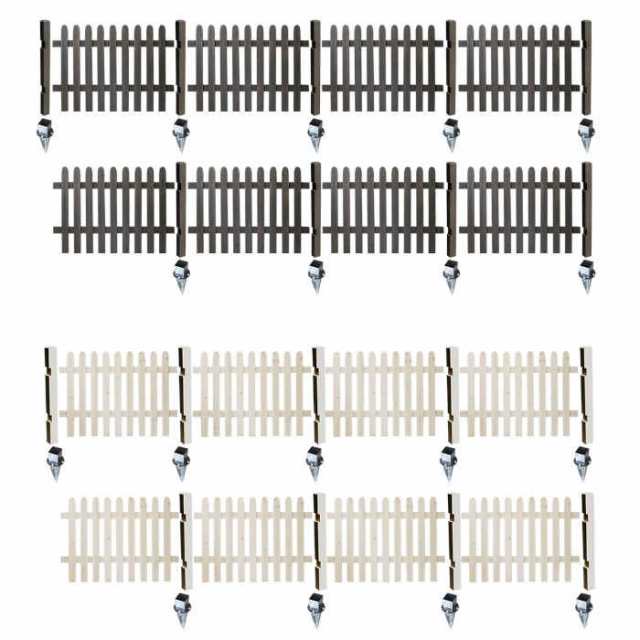 北海道・沖縄・離島配送不可 代引不可 フェンス ピケットフェンス ストレート 土中8連結セット 木製 天然木 ガーデンフェンス 柵 杭 目隠