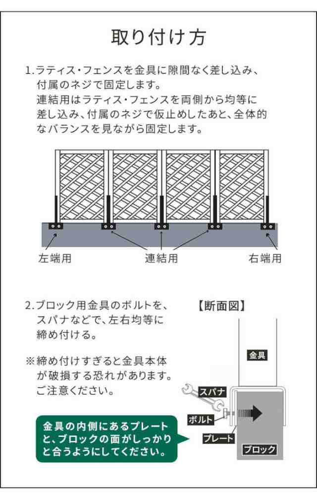 北海道・沖縄・離島配送不可 代引不可 ラティス・フェンス 固定金具