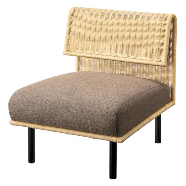 北海道・沖縄・離島配送不可 代引不可 ソファ 一人掛け 1人掛け 1P W60×D77×H70×SH39cm ラタン アイアン ロータイプ使用可 北欧インテリア リゾート風 サンドラー 東谷 NRS-501Aの通販は