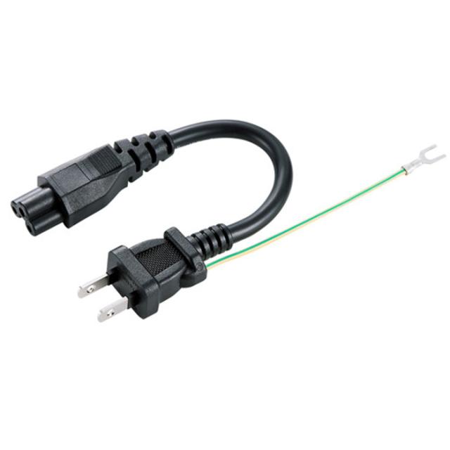 電源コード アース付きメガネ型コネクタとACコンセントを接続 3P ストレートコネクタ 0.2m サンワサプライ KB-DM3S-02