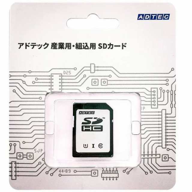 代引不可 SDHCカード 産業用 SDHC 8GB Class10 UHS-I U1 SLC データの保持力を強化するための専用コントローラ搭載 ADTEC EHC08GSITFCECDZ
