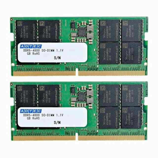 メモリ デスクトップ用 増設メモリ DDR5-4800 SODIMM 8GB×2枚組 省電力 ADTEC ADS4800N-X8GW