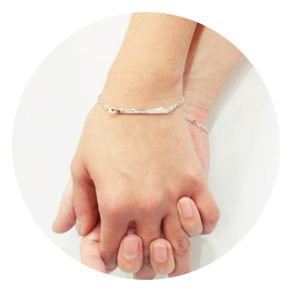 ペアブレスレット ブレスレット チェーン シルバー925 クローバー プレート close to me 刻印 名入れ テディベア 贈り物 ギフト ペア メンズ レディース