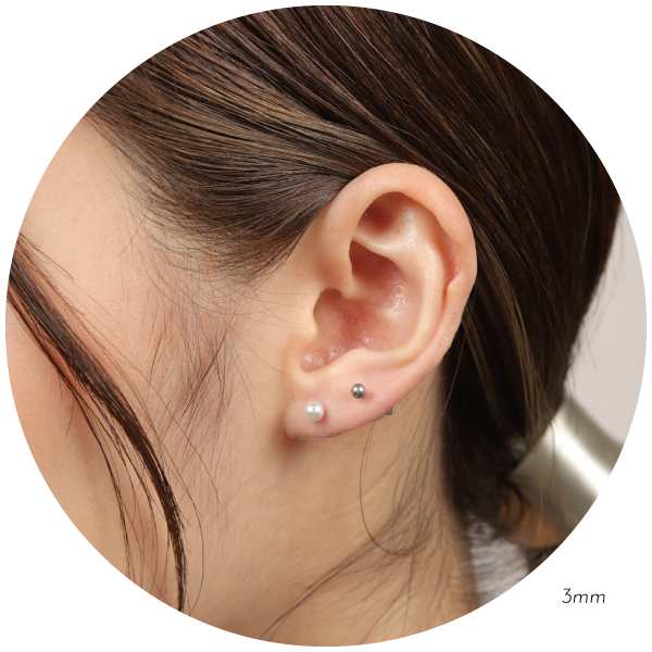 アレルギー対応！ステンレス製　シャカ玉ボールピアス　4mm