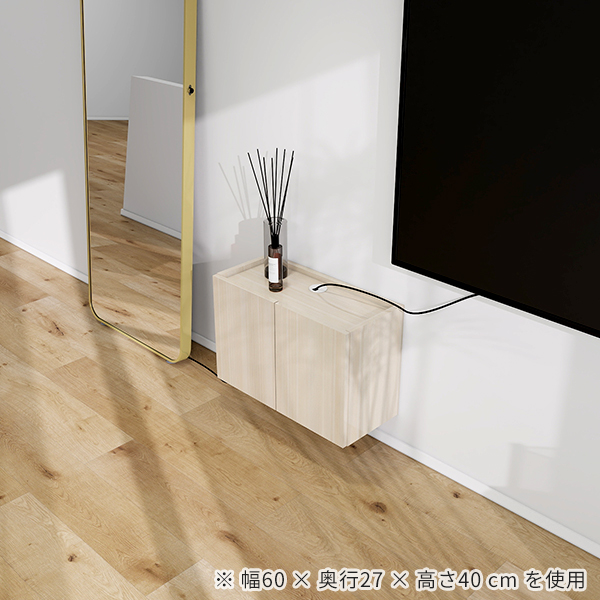 フロートテレビボード ウォールシェルフ テレビ台 フロート テレビボード TVボード 収納 鏡面 幅60 コンパクト シンプル 高級感 浮かせる 30型 後付け 賃貸 壁付け ホワイトウッド おしゃれ 42型 配線 完成品 日本製 扉 壁掛け 省スペース 石膏ボード 高さ40 32型 ●