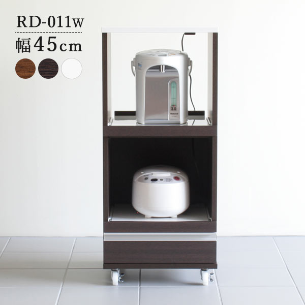 レンジ台 完成品 キッチンワゴン レンジ台ラック スリム コンセント 食器棚 レンジボード 北欧 キッチンラック キャスター付き 日本製 キッチン収納 炊飯器 台所 作業台 おしゃれ 完成品 コンセント付き 電子レンジ台 収納家具 キッチン家具 キッチンボード RD-011W ☆の通販は