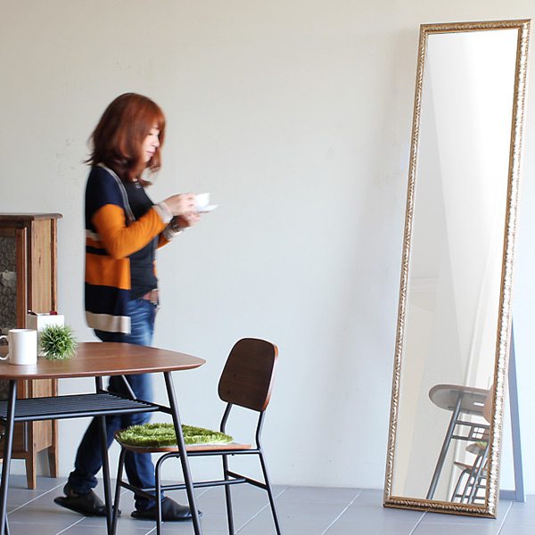 スタンドミラー 全身 アンティーク調 ミラー ロココ調 鏡 姿見鏡