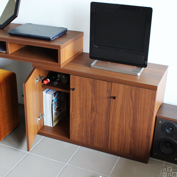 テレビ台 完成品 国産 収納 おしゃれ ハイタイプ コーナー テレビボード おしゃれ 北欧風 デスク 机 T+D 90W扉 ☆_8
