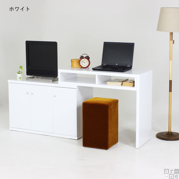 テレビ台 完成品 国産 収納 おしゃれ ハイタイプ コーナー テレビボード おしゃれ 北欧風 デスク 机 T+D 90W扉 ☆_3