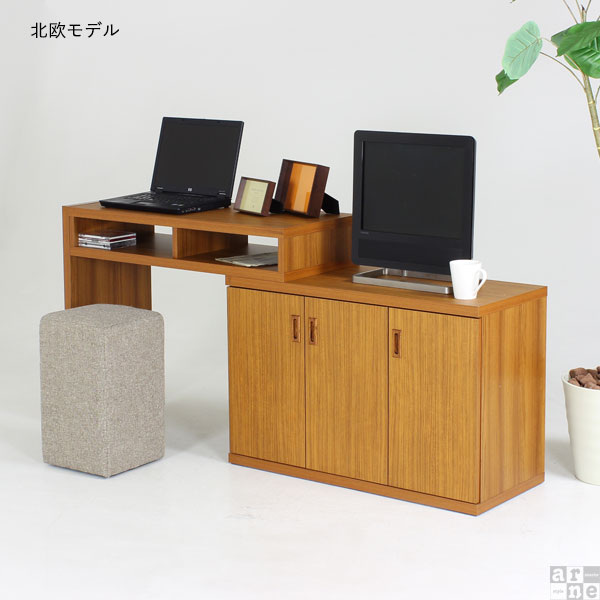 テレビ台 完成品 国産 収納 おしゃれ ハイタイプ コーナー テレビボード おしゃれ 北欧風 デスク 机 T+D 90W扉 ☆_4
