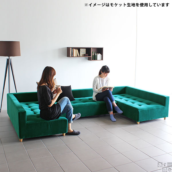 ローソファー 2人掛け 赤 ベンチ 椅子 片肘 ソファ コーナー カフェ 北欧 合皮 Baggy DX-R 3×6 合成皮革 □_5