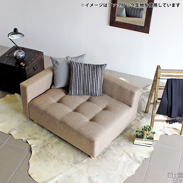ベンチ椅子 片肘 ソファ ベンチ 1人掛け ロータイプソファ 北欧 コンパクト 合皮 Baggy DX-R 3×4 合成皮革 □_5