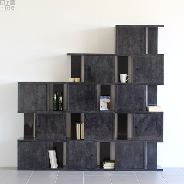 オープンシェルフ S字ラック ディスプレイラック 扉付き 飾り棚