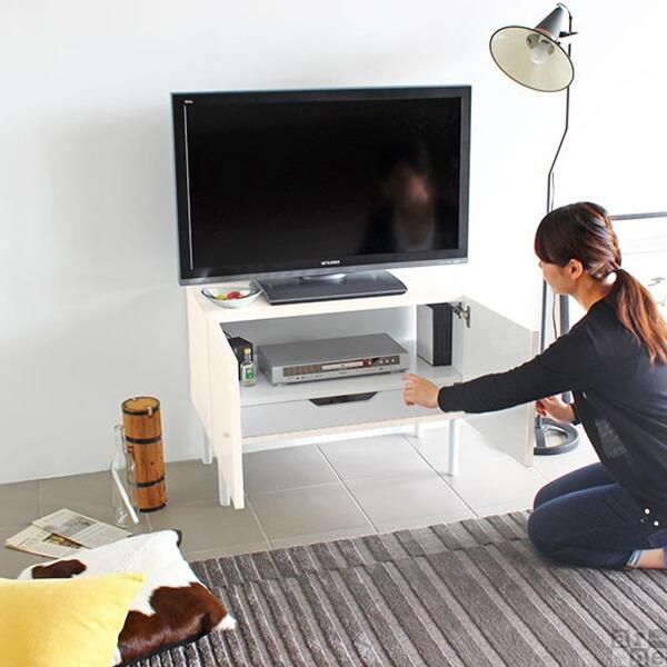 テレビ台 鏡面 おしゃれ 木目 国産 ローボード サイドボード ホワイトウッド 収納 whitewood 80LTV ☆_3