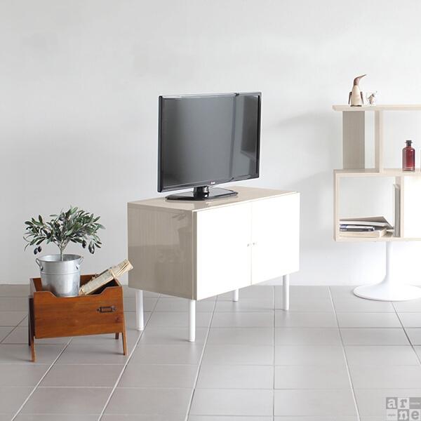 テレビ台 鏡面 おしゃれ 木目 国産 ローボード サイドボード ホワイトウッド 収納 whitewood 80LTV ☆_4