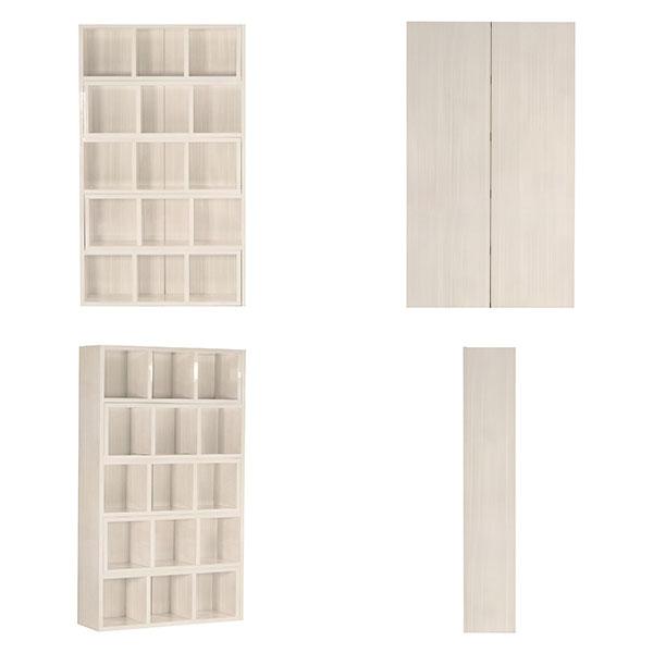 オープンシェルフ ディスプレイラック ホワイト 鏡面仕上げ 家具 本棚