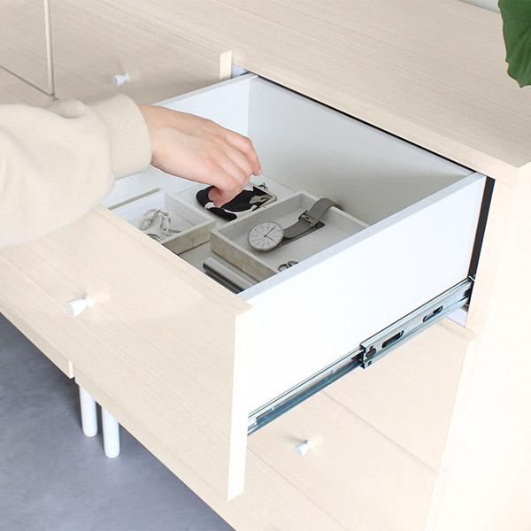 チェスト 6段 収納 引き出し 幅80 日本製 シンプル 鏡面 タンス 衣類収納 クローゼット 収納家具 リビング 寝室 ホテル オフィス 職場 whitewood 80Mﾁｪｽﾄ ☆_5