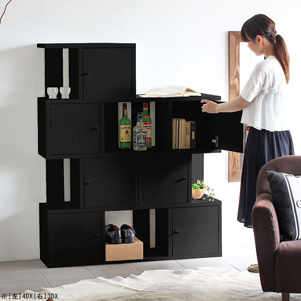 ラック 3段 開き戸 オープンラック 奥行30cm 扉 ディスプレイラック