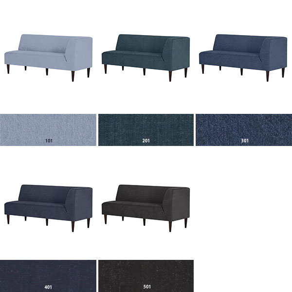 3人掛けソファー コーナーソファー 三人掛け 北欧 おしゃれ 3人掛けソファ ダイニングベンチ ベンチソファー 背もたれ LDスリム 3P-L 脚DBR  デニム生地 □の通販は