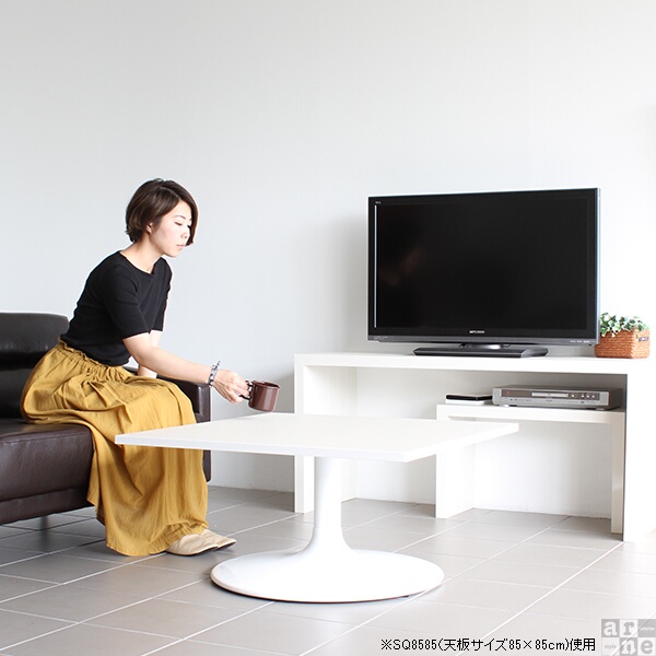 テーブル カフェテーブル 2人 正方形 低い ローテーブル リビング カフェ 机 シンプル おしゃれ 木製 2人用 CT-SQ8080 Atype-L脚 《_8