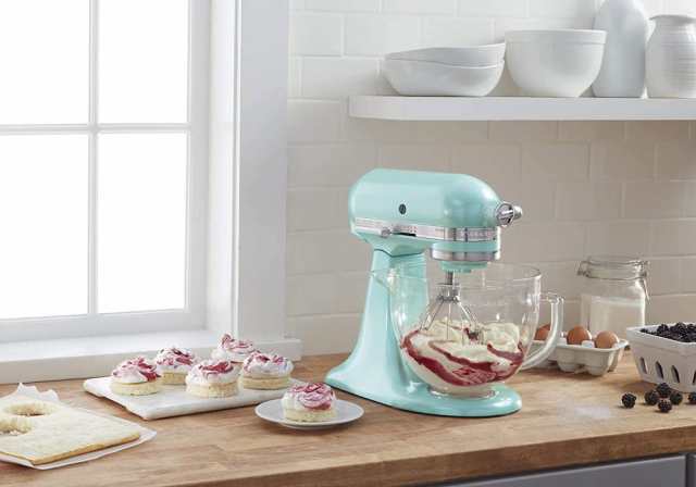 KitchenAid キッチンエイド ヘッドアップ式スタンドミキサー アルチザンシリーズ 5Quart アズールブルー KSM155GBAZ キッチン 家電