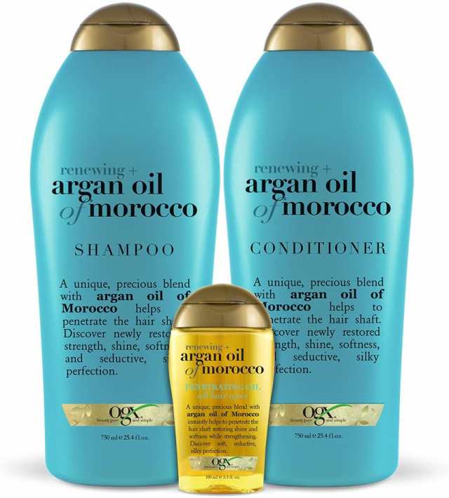 Ogx オーガニクス モロッカンアルガンオイル シャンプー750ml・コンディショナー750ml・ヘアオイル100ml スペシャルセット｜au PAY  マーケット