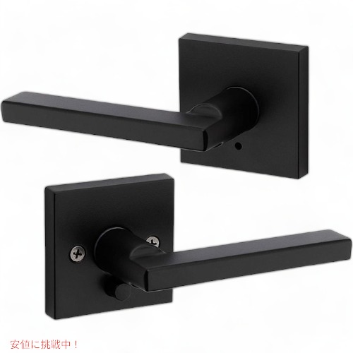 クイックセット ハリファックス スクエアドアハンドルレバー Black Kwikset 91550-029 Halifax Door Handle Lever