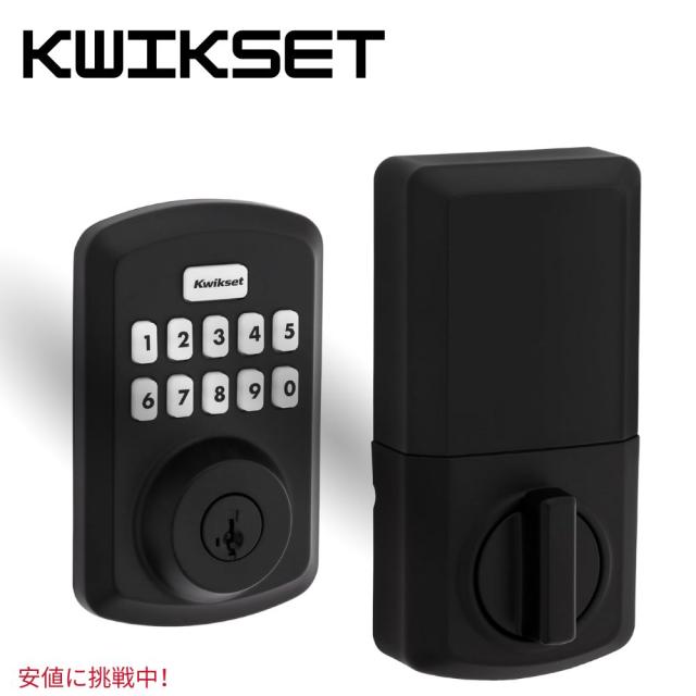 Kwikset Powerbolt 250 Transitional Electronic Deadbolt Door Lockクイックセット ドアロック Matte Blackの通販は