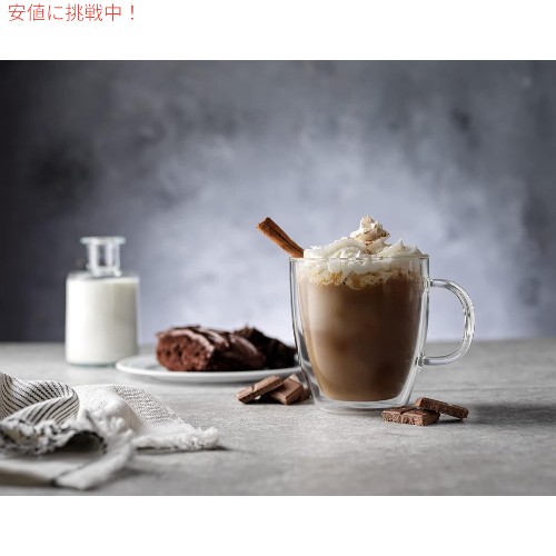 2個セット JoyJolt ジョイジョルト Savor Double Wall Insulated Glasses ダブルウォール断熱グラス Coffee Mugs コーヒーカップ 13.5oz_1