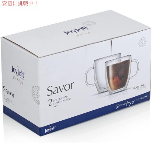 2個セット JoyJolt ジョイジョルト Savor Double Wall Insulated Glasses ダブルウォール断熱グラス Coffee Mugs コーヒーカップ 13.5oz_3