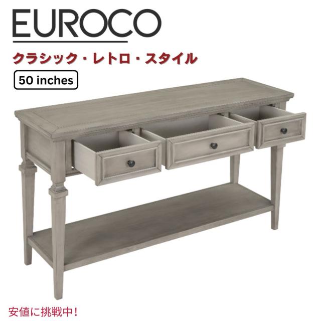 EUROCO ユーロコ Classic Retro Style Console Table, Wood Furniture 