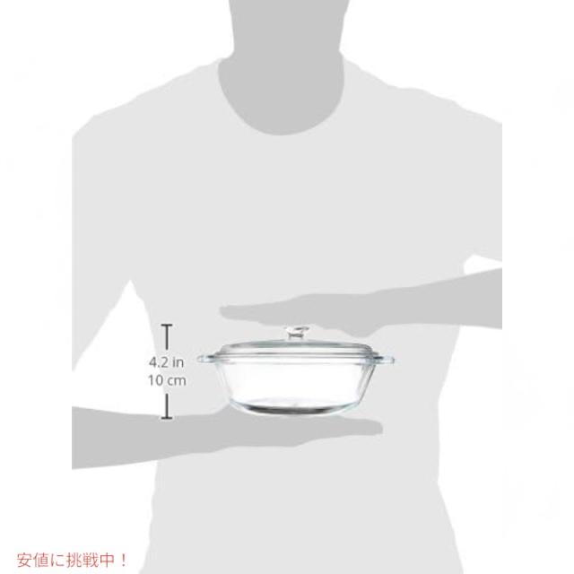 Anchor Hocking 2クォートラウンドガラスキャセロールベーキングディッシュミディアム Anchor Hocking 2 Quart Round Glass Casserole Baking Dish Medium