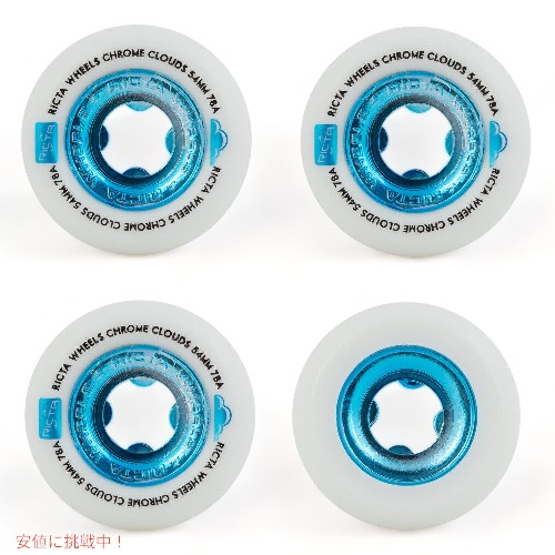 [4本セット] RICTA 54mm 78a スケートボード ウィール ホワイト ブルー Clouds White 78a Skateboard Wheels Set of 4_1