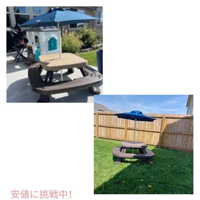リトルタイクス 子供用 ピクニックテーブル パラソル付き 折りたたみ