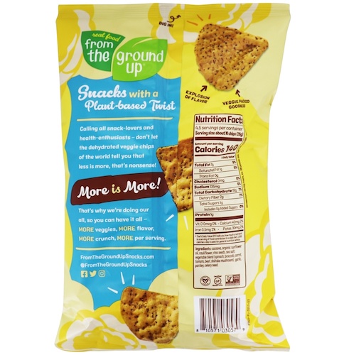 [6袋セット] From the Ground Up Cauliflower Tortilla Chips Sea Salt - 4.5oz/ カリフラワー トルティーヤチップス [シーソルト] 128g