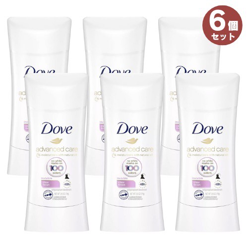 6個セット 【Clear Finish】アドバンスド Dove ダヴ 74g デオドラントスティック クリアフィニッシュ