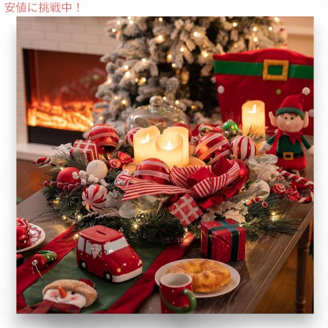 Valery Madelyn クリスマスリース ライト付き 30インチ 約76cm クリスマス リース 飾り Pre-Lit Christmas Wreath_2