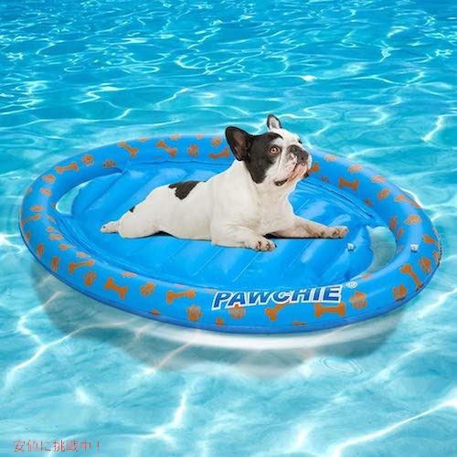 PAWCHIE Dog Pool Float Pets Water Toy / 犬用 プールフロート Lサイズ [ブルー・肉球＆骨プリント]の通販は 5,760円
