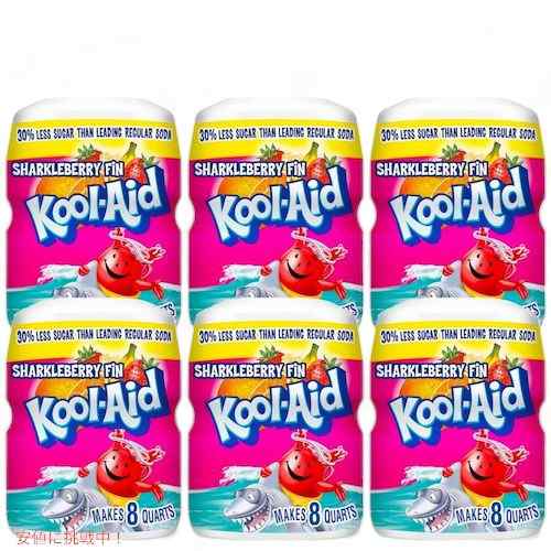 【6個セット】Kool-Aid Sharkleberry Fin Flavored Powdered Drink Mix 19oz / クールエイド 粉末ドリンクミックス [シャークベリーフィ