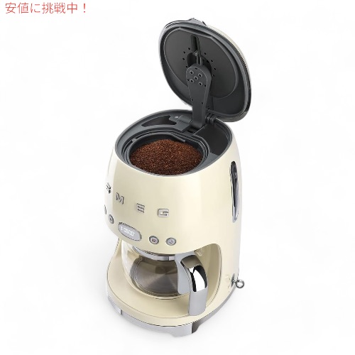 スメッグ コーヒーメーカー SMEG レトロデザイン ドリップフィルター 10カップ クリーム_4