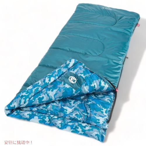 コールマン Coleman レクタングラー 子供用 寝袋 最適温度 7.2 ℃ 165cmまで対応 ブルー カモフラージュ キッズ キャンプ アウトドア