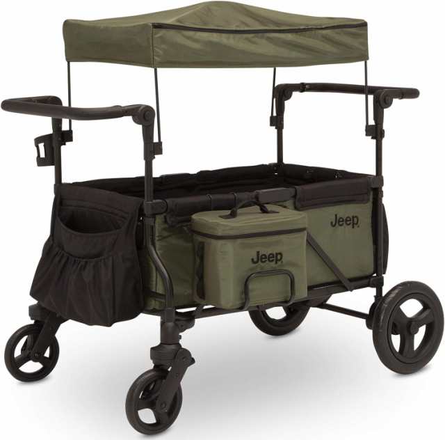 Delta Children デルタチルドレン ジープ デラックス ラングラー ベビーカー ワゴン ブラック/グリーン Jeep Deluxe Wrangler Stroller W