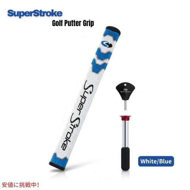 スーパーストローク SuperStroke カウンターコア フラットソゴルフ パターグリップ  [ホワイト/ブルー] SuperStroke Counter Core Flatso Golf Putter Grip