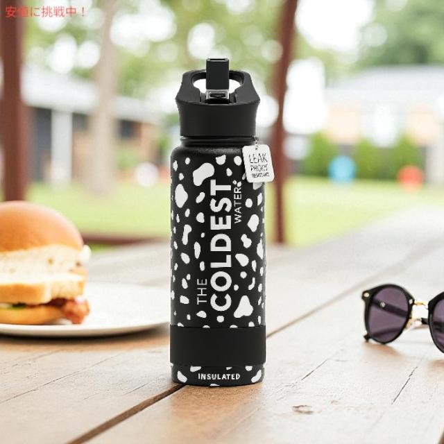 The Coldest Water 真空断熱ウォーターボトル ストロー付きキャップ 保冷保温 ステンレス製 ムーンライトレオパード 40oz (1.18L) Insulated Bottle w/ Straw Lid_3