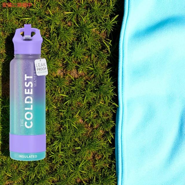 The Coldest Water 真空断熱ウォーターボトル ストロー付きキャップ 保冷保温 ステンレス製 インターステラリーフグリッター 40oz (1.18L) Insulated Bottle w/ Straw Lid_2