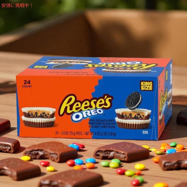 Reese’s リース オレオ ピーナッツバターカップ 1.9kg 24個入り OREO King Size Peanut Butter Cups