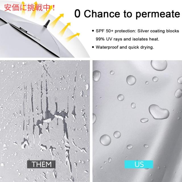 G4Free 68Inch Golf Umbrella Auto Open Sun Rain Umbrella Silver