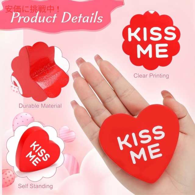 AinDen 小さなハート型 バレンタインデー 木製サイン 装飾 6個入り Small Heart Shaped Valentines Day Wooden Sign Decorations 6pcsの通販は
