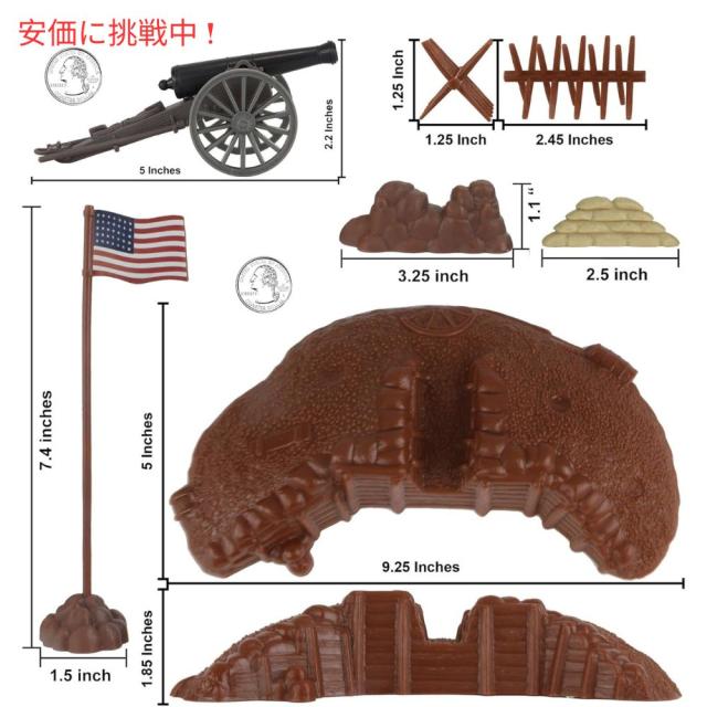 BMC CTS 南北戦争 アトランタの戦い 兵士 プレイセット 71個入り Civil War Battle of Atlanta Plastic Soldier Playset 71pcs_4